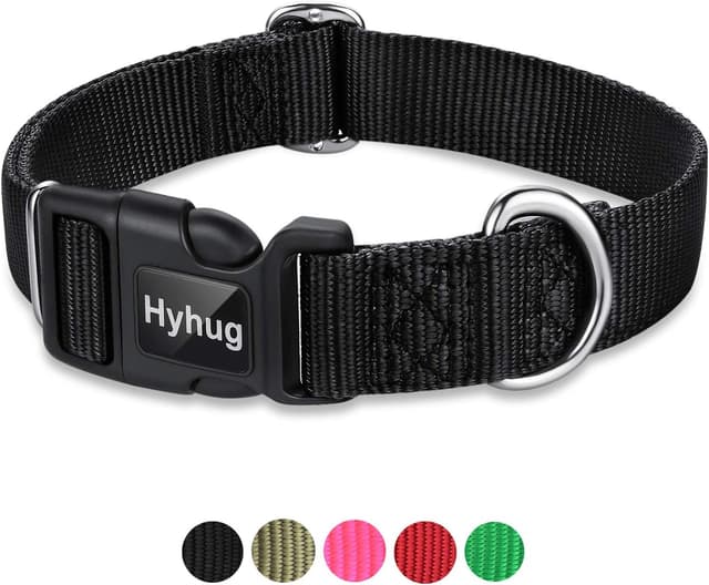 Imagen de Hyhug Hundehalsband Schwarz M 30,5–40,6 cm en OfertitasTOP