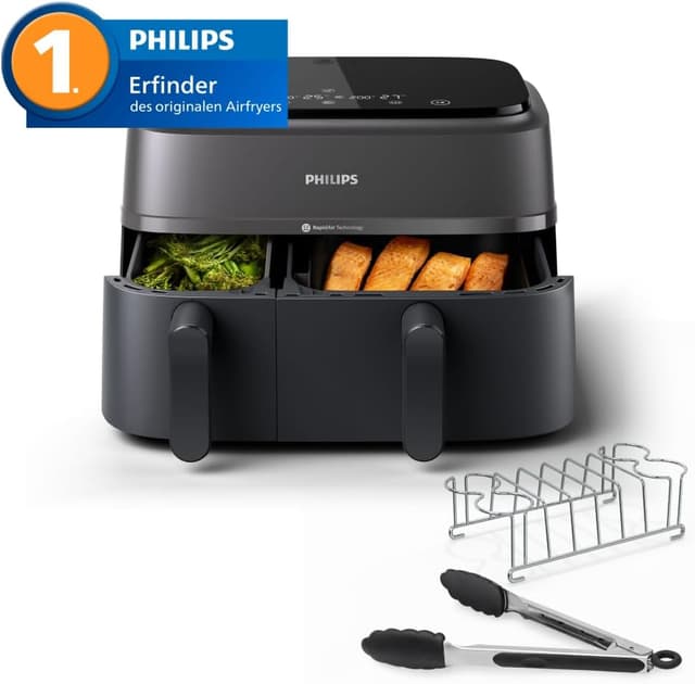 Detalle 2 de Philips Airfryer Dual Basket 3000 Series Heißluftfritteuse 9L