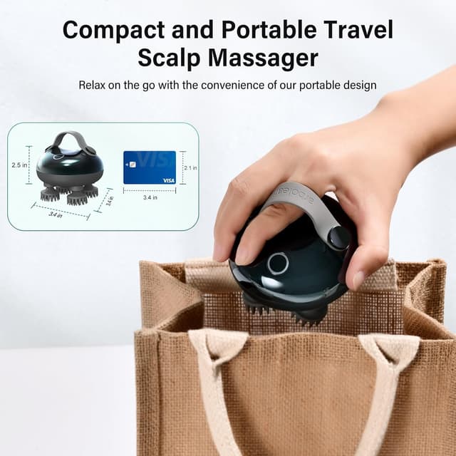 Detalle de arboleaf Head Massager Scalp – IPX7 waterproof electric scalp massager with 8 removable silicone claws and 3 modes