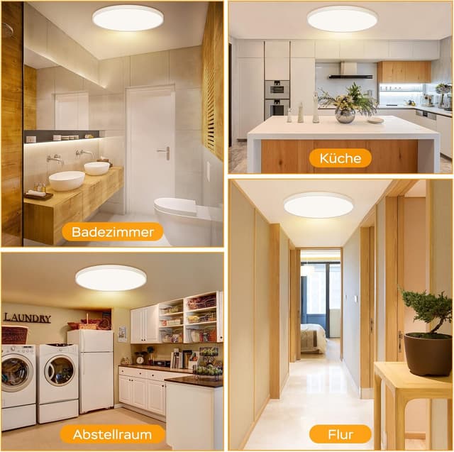 Thumbnail 5 de OUILA LED Deckenleuchte Flach Rund 24W 3000K