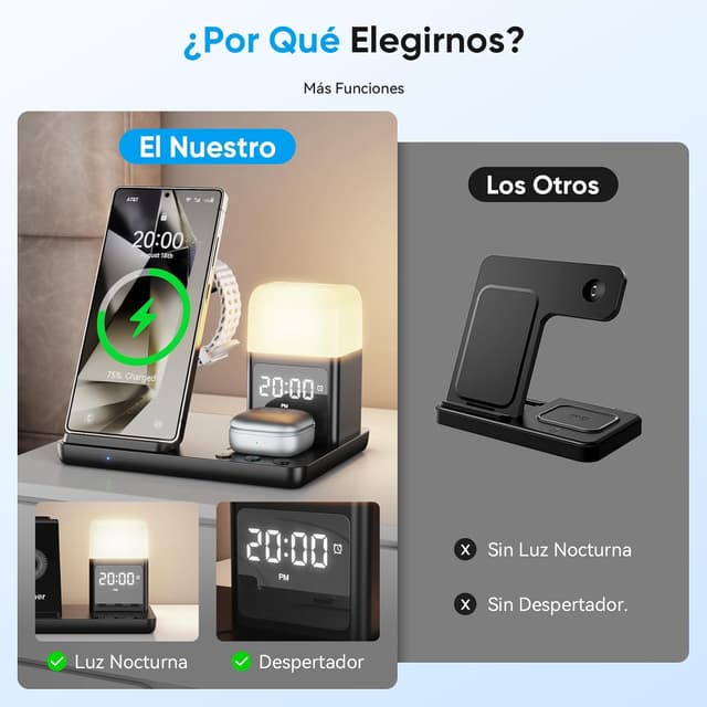 Thumbnail 4 de Estación de Carga Inductiva 6 en 1 15W para Galaxy