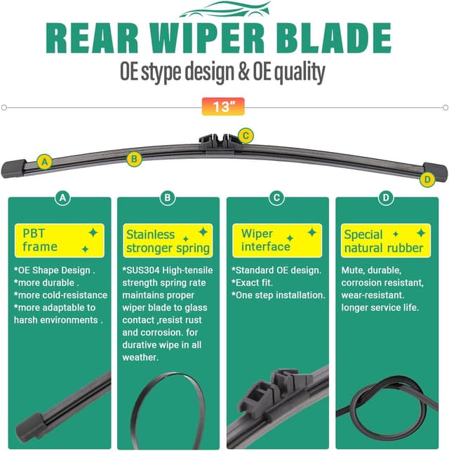 Detalle 2 de BMW X5 2019-2023 Wiper Blade Set 26/20/13 in — 3-Pack