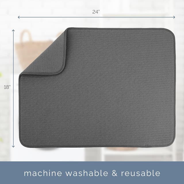 Thumbnail 5 de S&T INC. Dish Drying Mat XL 18" x 24" absorbent kitchen mat 🧽
