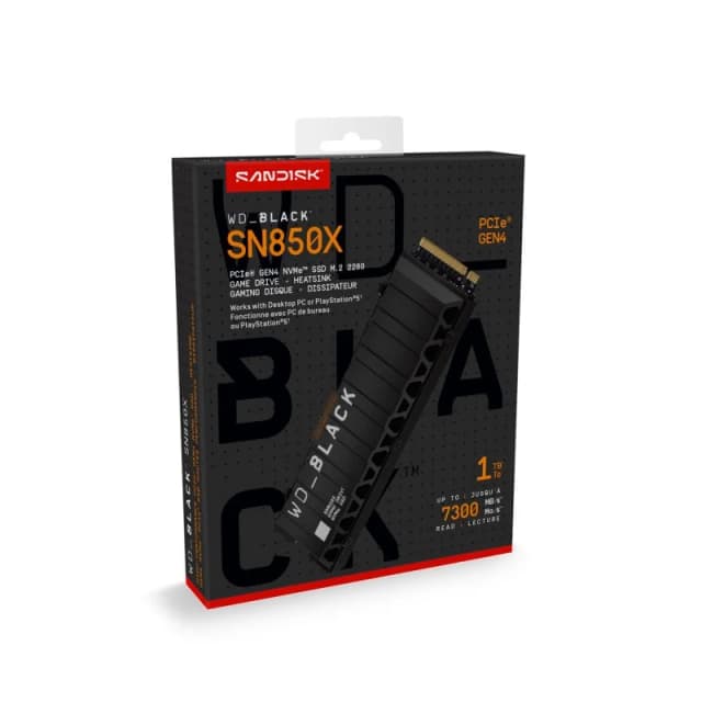 Detalle 2 de WD Black SN850X 1TB SSD NVMe PCIe 4.0 7300 MB/s