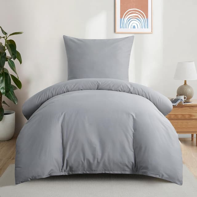 Detalle 2 de Aisbo Bettwäsche Baumwolle Grau 155x220