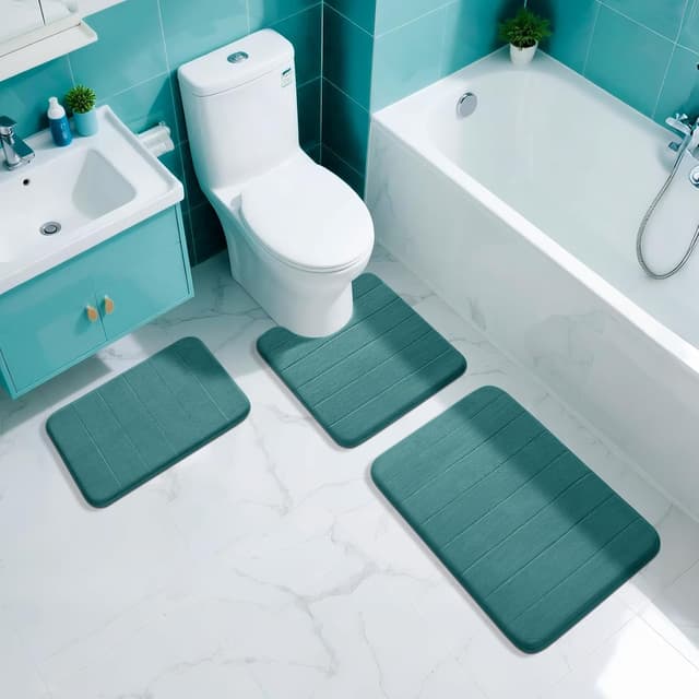 Thumbnail 6 de Yimobra Memory Foam Bath Mat (Large, 92 x 61 cm) in Eggshell Blue — soft, absorbent and non-slip