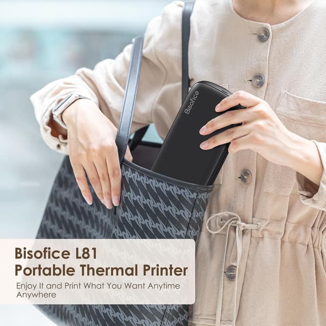 Detalle de Bisofice L81 Stampante termica portatile A4 con Bluetooth, stampa senza inchiostro e supporto carta multisize