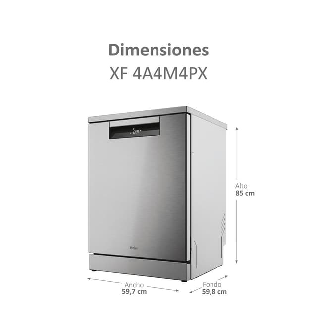 Detalle 2 de Haier XF 4A4M4PX lavavajillas 14 servicios