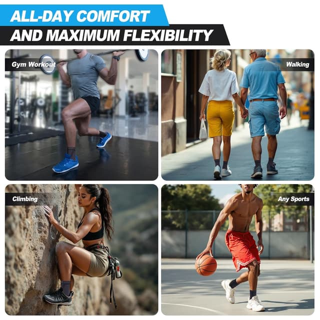 Thumbnail 6 de Lusenone 2-Pack Ankle Support Compression Socks for Achilles Tendonitis & Sprained Ankle