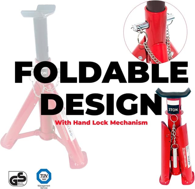 Detalle de Simply Auto 2T Foldable Jack Stand Pair