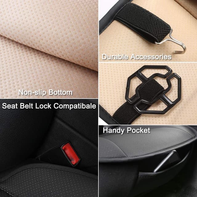 Thumbnail 6 de LUOLLOVE Fundas Coche Asientos Universales 2 Piezas Beige