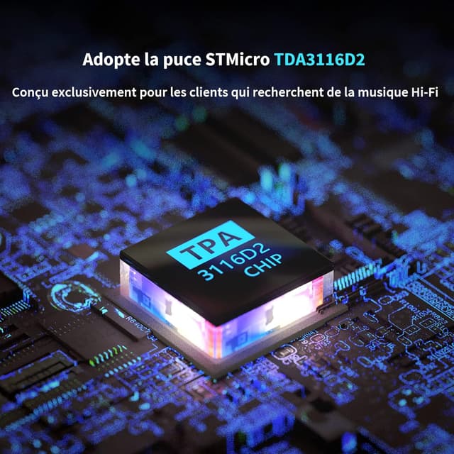 Detalle 2 de Fosi Audio V1.0B ampli Hi-Fi classe D 50 W x 2