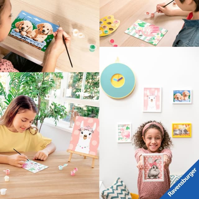 Detalle de Ravensburger CreArt Lupi al chiaro luna – Dipingere con i Numeri, kit pittura per bambini 9+