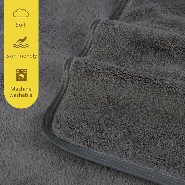 Detalle de KinHwa Handtuch-Set Premium aus 100% Mikrofaser (6er Pack) in Dunkelgrau