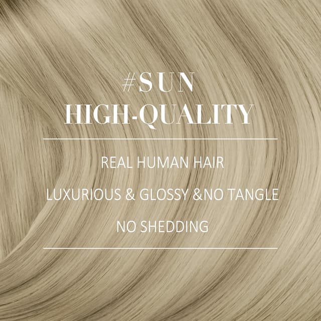 Detalle de YoungSee Echthaar Extensions Nanoring Blond (55 cm) – Remy Haare, 50 g #SUN