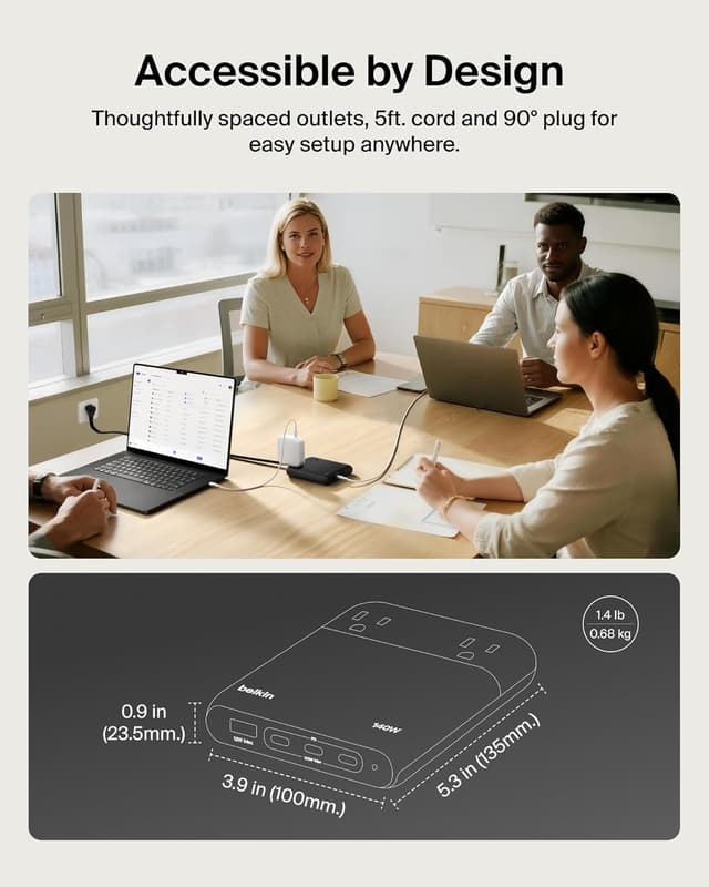 Detalle 2 de Belkin 140W GaN charging station