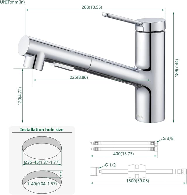 Thumbnail 6 de Kelleria Rubinetto Cucina con Doccia Estraibile 50 cm