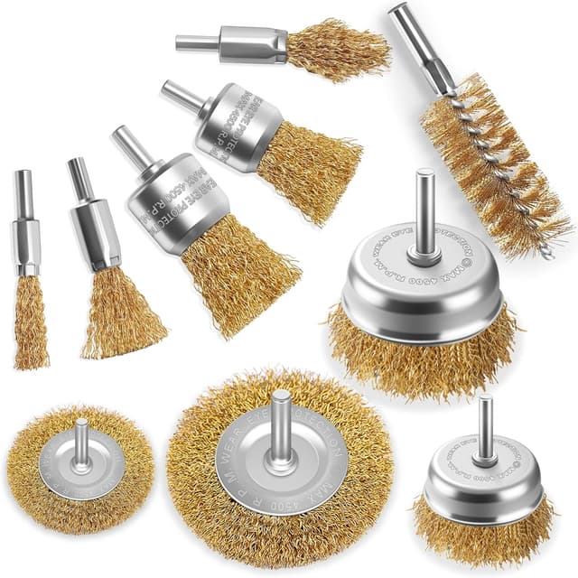 Imagen de Wire Brushes Drill Set 10 Pcs Brass Coated en OfertitasTOP