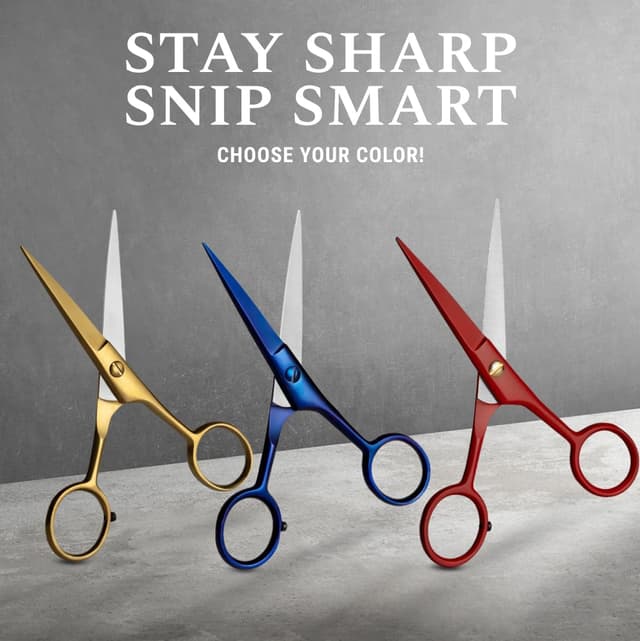 Detalle 2 de Ontaki 5" Beard & Moustache Scissors Grooming Kit with Comb Set and Carry Pouch