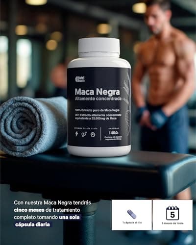 Detalle de Maca Negra Peruana 100% Pura 32.000mg Ultraconcentrada Andina de NUTRIBRAIN