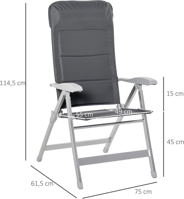 Thumbnail 2 de Outsunny Silla de Jardín plegable 75x61,5x114,5 cm