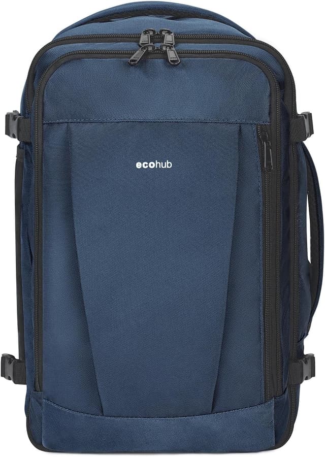 Detalle 2 de ECOHUB Easyjet Cabin Bag 45x36x20 Underseat Backpack 30L (Waterproof, Recycled) – Blue