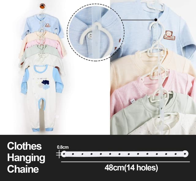 Thumbnail 3 de 60 cintres bébé en plastique, blanc, 30 cm ⚙