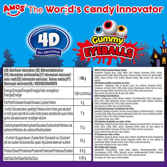 Detalle 2 de Amos Augäpfel Halloween Süßigkeiten 240 g