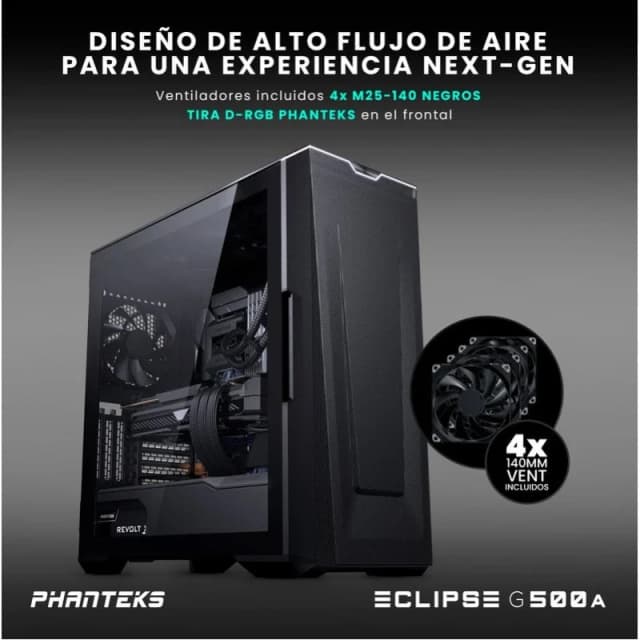 Detalle 2 de Phanteks Eclipse G500A Performance caja mid tower negra