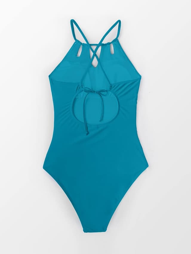 Detalle de Costume da bagno intero donna con collo alto e controllo pancia CUPSHE
