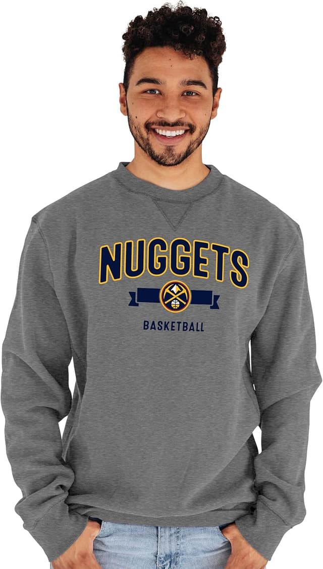 Detalle 2 de Blue 84 NBA Officially Licensed Crewneck Sweatshirt (Sanded Fleece) – Sanded Fleece Gray