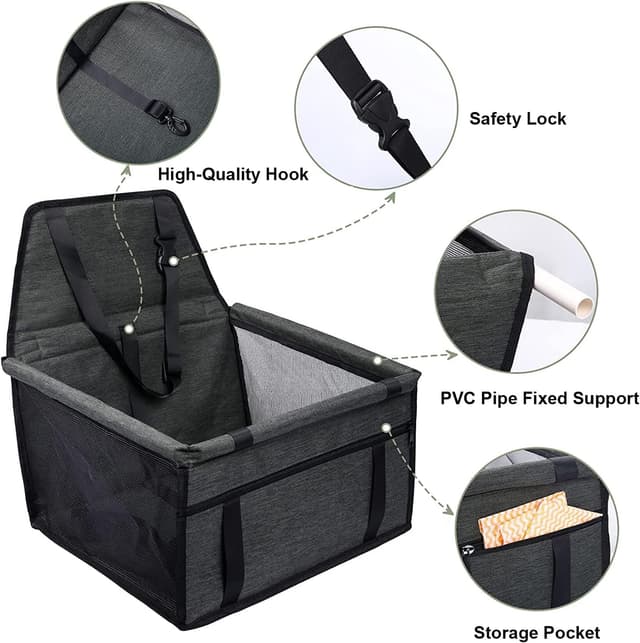 Detalle 2 de Pet Car Booster Seat travel carrier for small pets 🐾