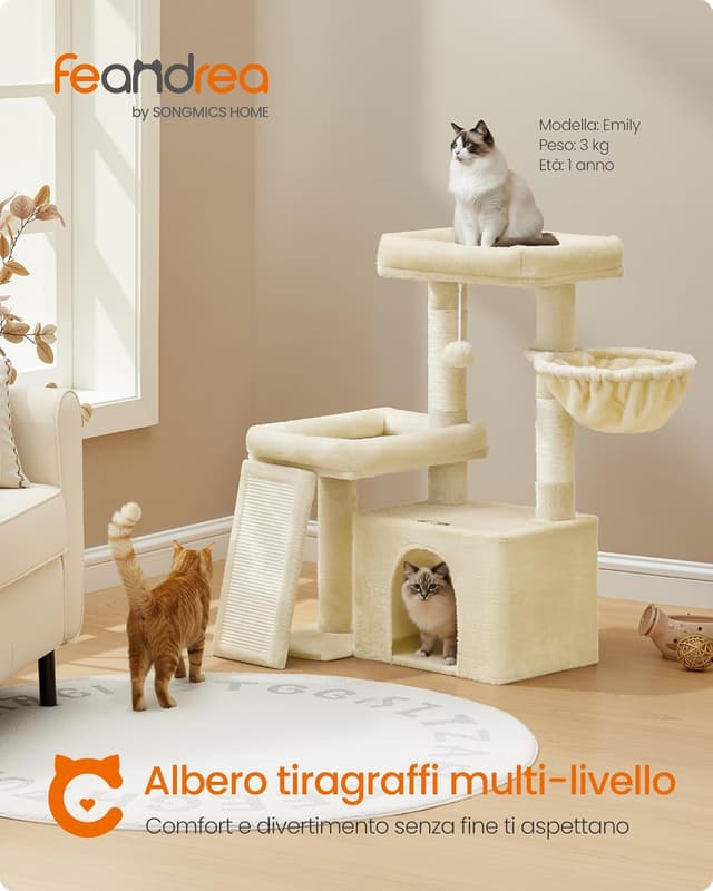 Thumbnail 1 de Feandrea PCT013LF01 Albero per Gatti 85,8 cm
