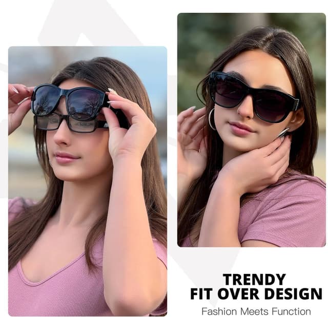 Detalle 2 de Myiaur Polarised Fit Over Sunglasses for Women (UV400, TR90 frame) for driving and daily wear