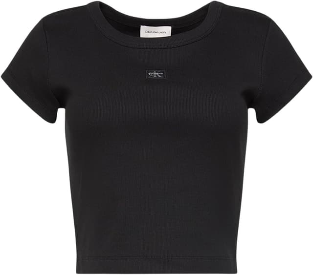 Detalle 2 de Calvin Klein Women’s Short Sleeve Round Neck Rib Baby Tee