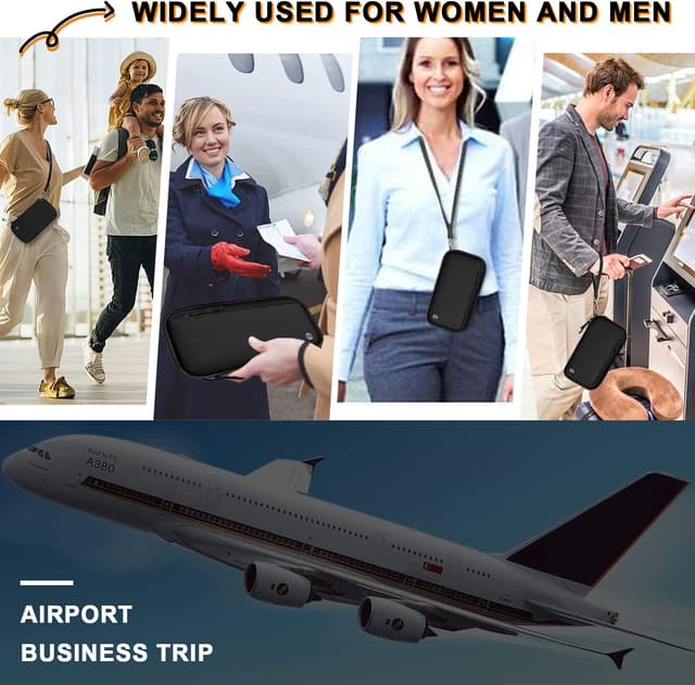 Thumbnail 6 de EPROICKS Familien-Reisepass-Tasche Reiseorganizer mit RFID-Blocker (Schwarz) – für 4 Pässe