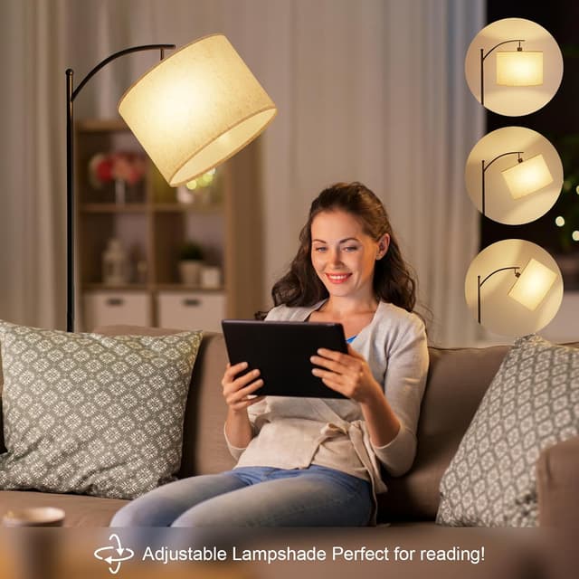 Detalle 2 de Lampadaire GLUROO sur pied avec télécommande : 3 couleurs et intensité variable