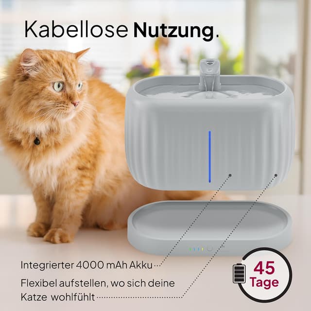 Thumbnail 4 de Pretty Paw Pure Flow Max kabelloser Katzenbrunnen 3L đ§