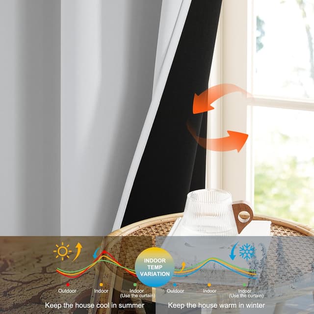 Detalle de PONY DANCE tende oscuranti termiche con anelli, 2 pannelli 140x245 cm (bianco grigiastro)