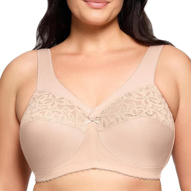 Detalle de Glamorise MagicLift Cotton Support Wirefree Full Coverage Bra #1001 (1 Pack)