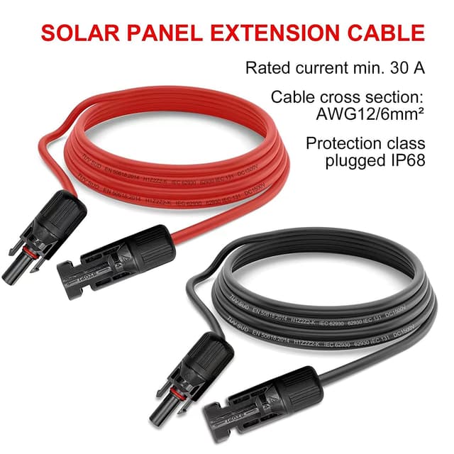 Detalle 2 de IJIAMY Solarkabel 4 mm² 3 m Verlängerung