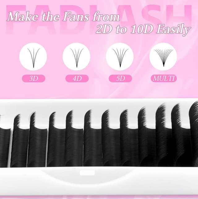 Detalle 2 de FADLASH Selbstfächernde Wimpern Volume 0,07 D Curl 13 mm (Easy Fan) für Volumentechnik