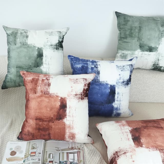 Thumbnail 6 de OYIMUA Deko-Kissenbezug 50x50 im 2er-Set aus Samt (Quadrat) – mit verdecktem Reißverschluss