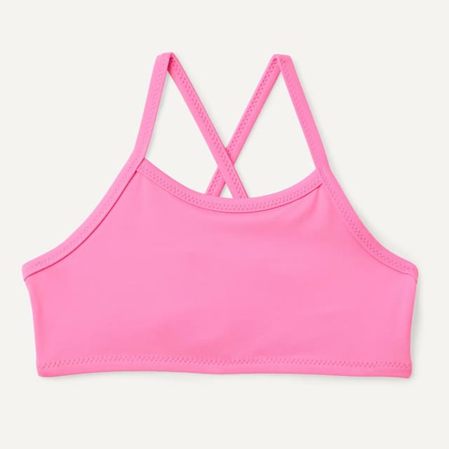 Detalle de Maillot de bain fille 3 pièces Amazon Essentials : rashguard à manches longues et bikini à superposer