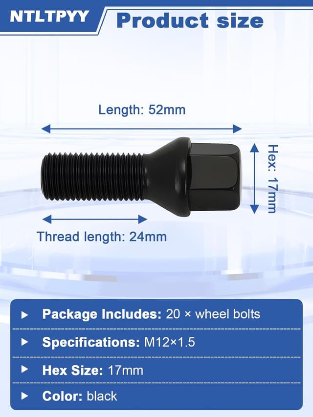 Thumbnail 1 de M12x1.5 24mm Wheel Bolts 10.9 Grade 🔩