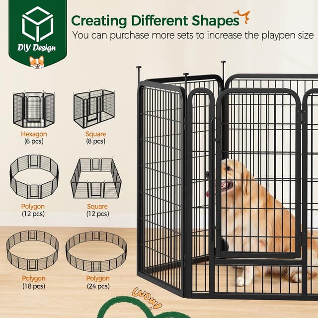Thumbnail 6 de Yaheetech Dog Pen 100cm 6-panel playpen for dogs
