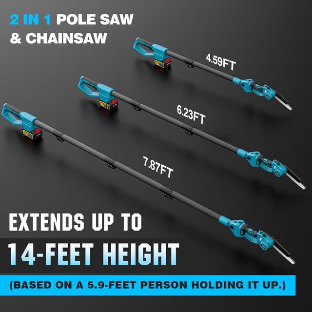 Thumbnail 1 de Mini-Kettensäge 8" 4‑in‑1 Set mit 2×4,0 Ah Akkus 🌲