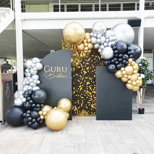 Detalle de Voircoloria 130pcs Metallic Silver Balloons Garland Arch Kit (18", 12", 10", 5")