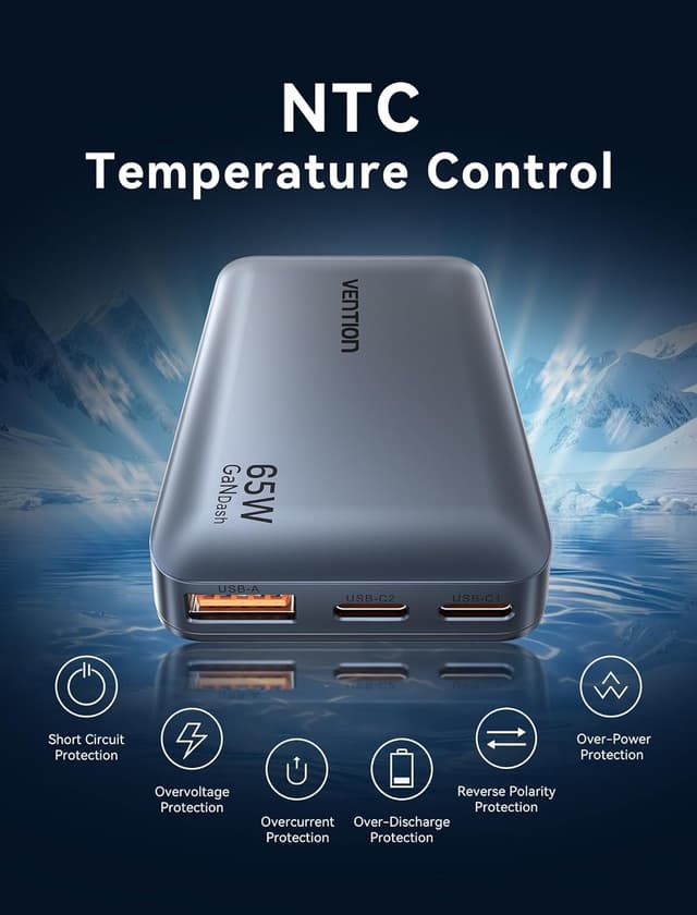 Detalle de Vention 65W USB-C fast multi charger