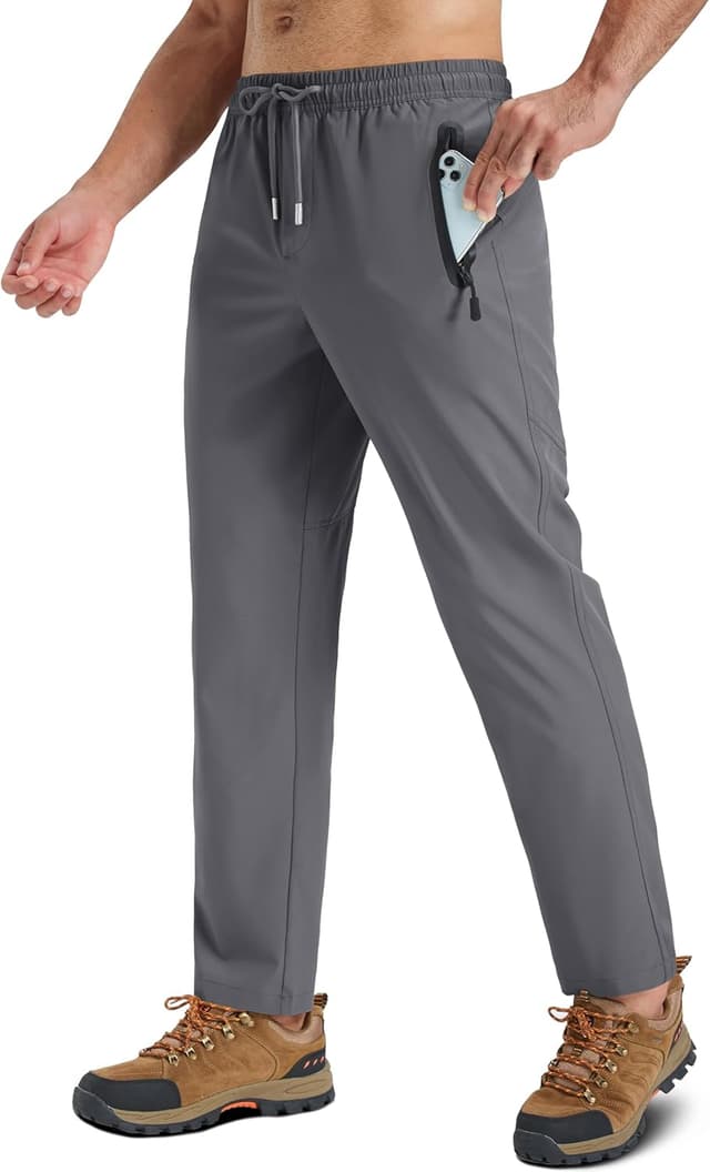 Thumbnail 6 de TACVASEN Men’s Hiking Trousers – Quick-dry, Lightweight Walk/Run Trousers with Zip Pockets